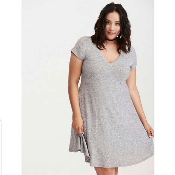 Torrid Hacci knit trapeze swing dress heather grey - Picture 8 of 10